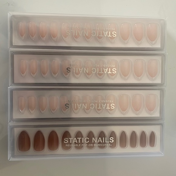 4 sets of static nails, new in box, 3 French mani and one latte color. - Picture 3 of 3